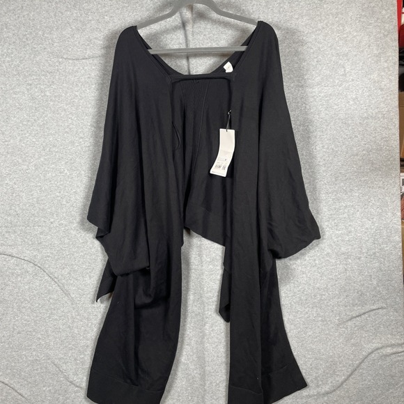 lululemon athletica Sweaters - NWT Lululemon Free to Coast Wrap Black One Size Cotton Silk Cardigan Poncho